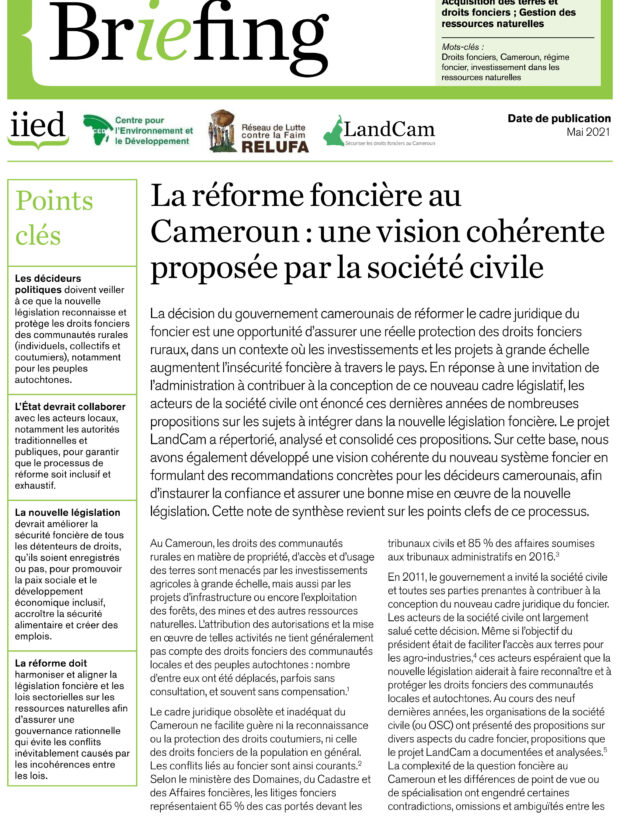La réforme foncière auCameroun : une vision cohérenteproposée par la société civile